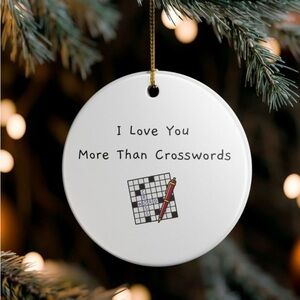 I love you more than crosswords ornament